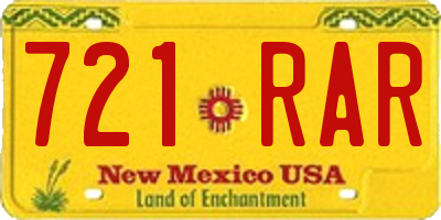 NM license plate 721RAR