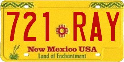 NM license plate 721RAY