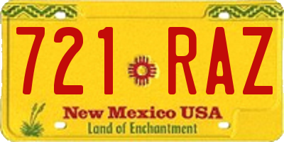 NM license plate 721RAZ