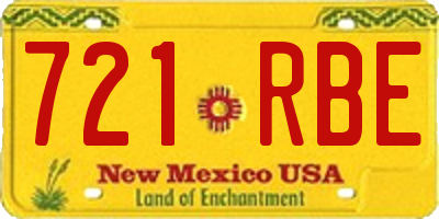 NM license plate 721RBE