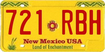 NM license plate 721RBH