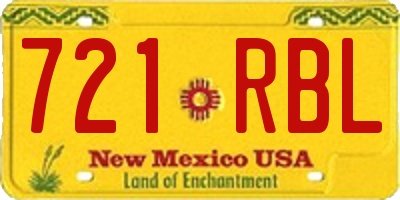 NM license plate 721RBL