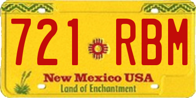 NM license plate 721RBM