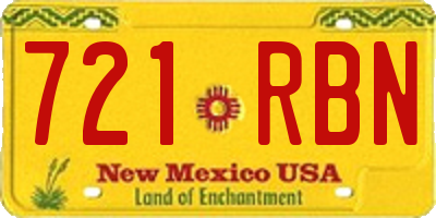 NM license plate 721RBN