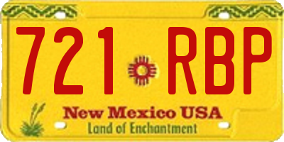 NM license plate 721RBP