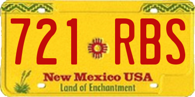 NM license plate 721RBS
