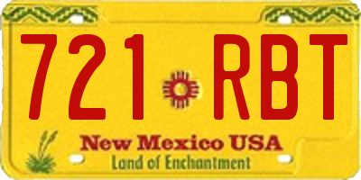 NM license plate 721RBT