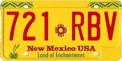 NM license plate 721RBV