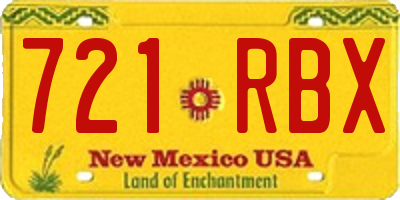 NM license plate 721RBX