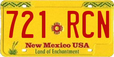 NM license plate 721RCN