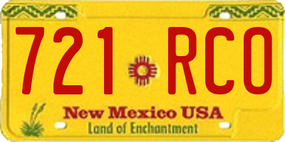 NM license plate 721RCO