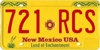 NM license plate 721RCS