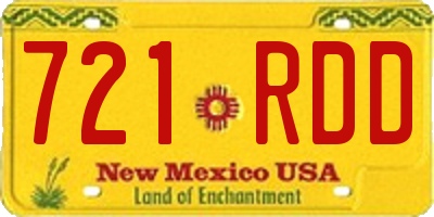 NM license plate 721RDD