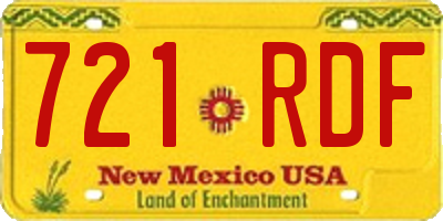 NM license plate 721RDF