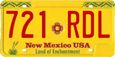 NM license plate 721RDL