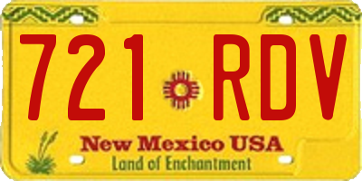 NM license plate 721RDV