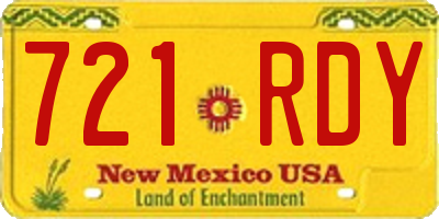 NM license plate 721RDY