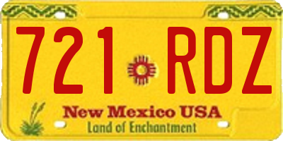 NM license plate 721RDZ