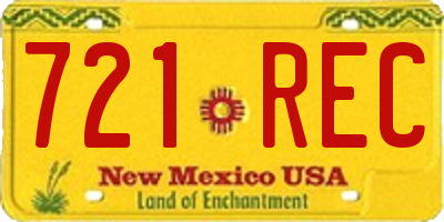 NM license plate 721REC