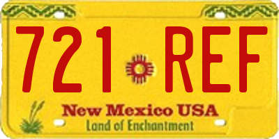 NM license plate 721REF