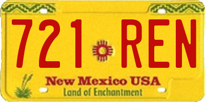 NM license plate 721REN