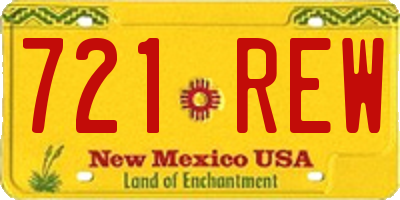 NM license plate 721REW
