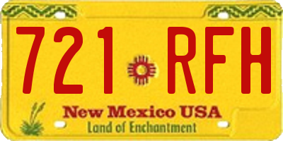 NM license plate 721RFH