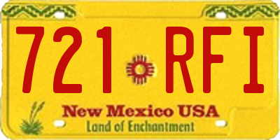 NM license plate 721RFI