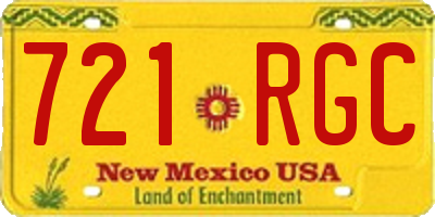 NM license plate 721RGC