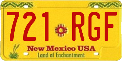 NM license plate 721RGF