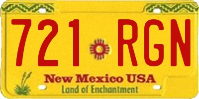 NM license plate 721RGN