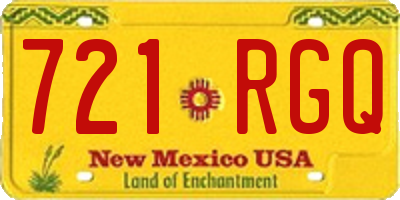 NM license plate 721RGQ