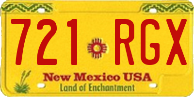 NM license plate 721RGX