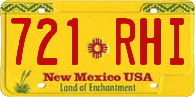 NM license plate 721RHI