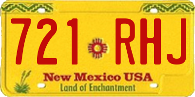 NM license plate 721RHJ