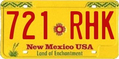 NM license plate 721RHK