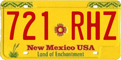 NM license plate 721RHZ
