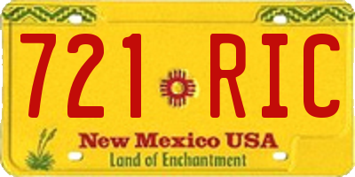NM license plate 721RIC