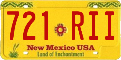 NM license plate 721RII