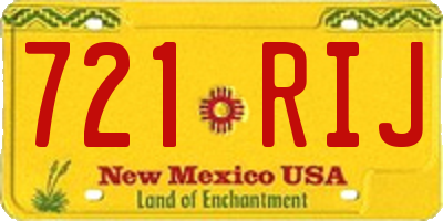 NM license plate 721RIJ