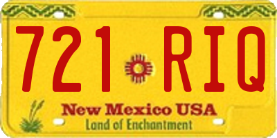 NM license plate 721RIQ