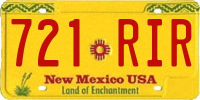 NM license plate 721RIR