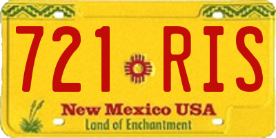 NM license plate 721RIS