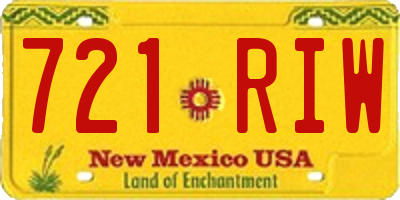 NM license plate 721RIW