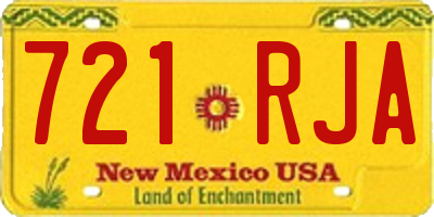 NM license plate 721RJA
