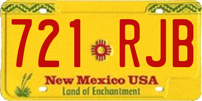 NM license plate 721RJB