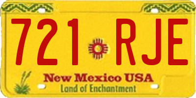 NM license plate 721RJE