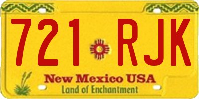 NM license plate 721RJK