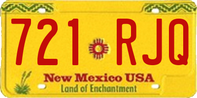 NM license plate 721RJQ