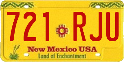 NM license plate 721RJU